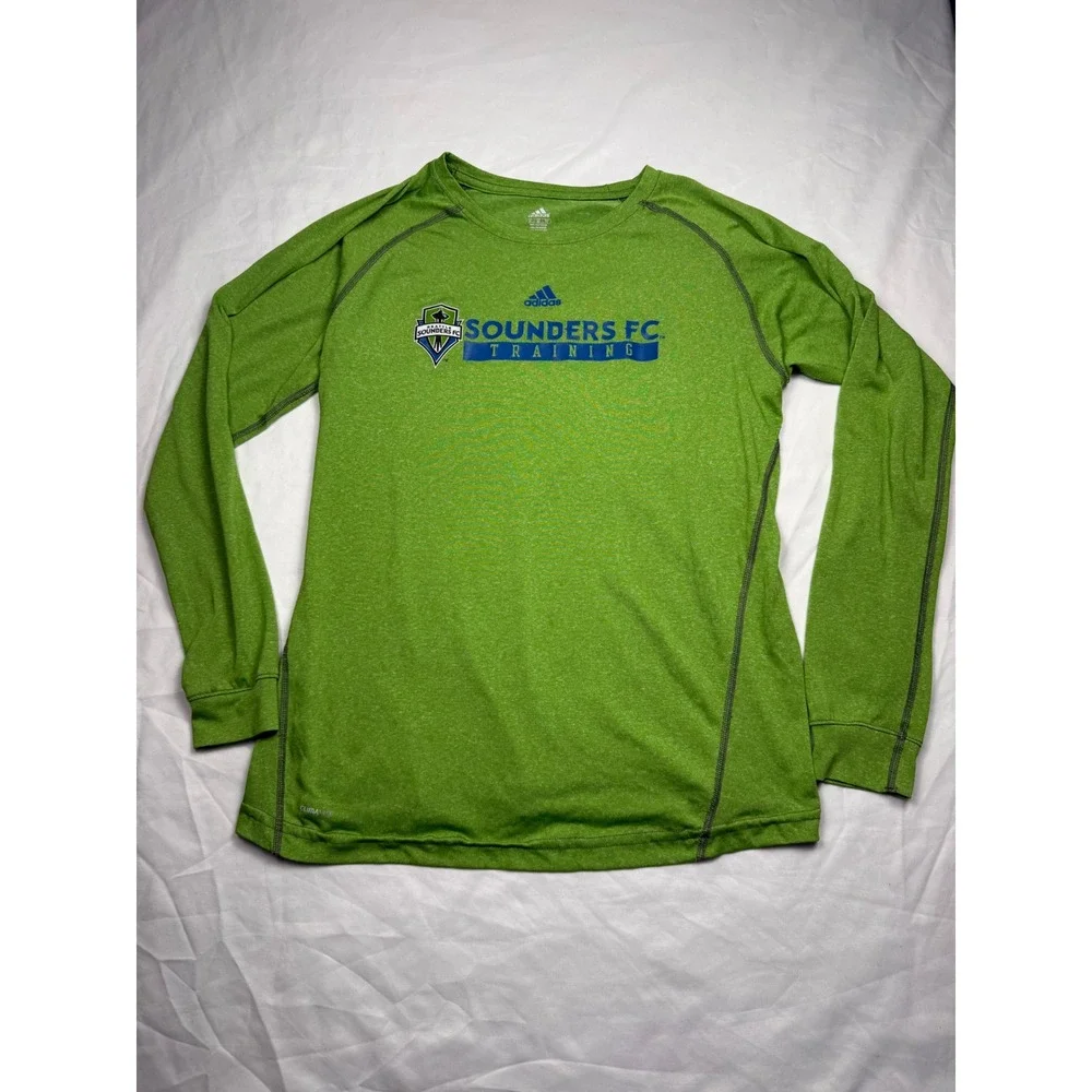 Adidas Seattle Sounders FC Training Shirt Mens XL‎ Green Long Sleeve Climalite